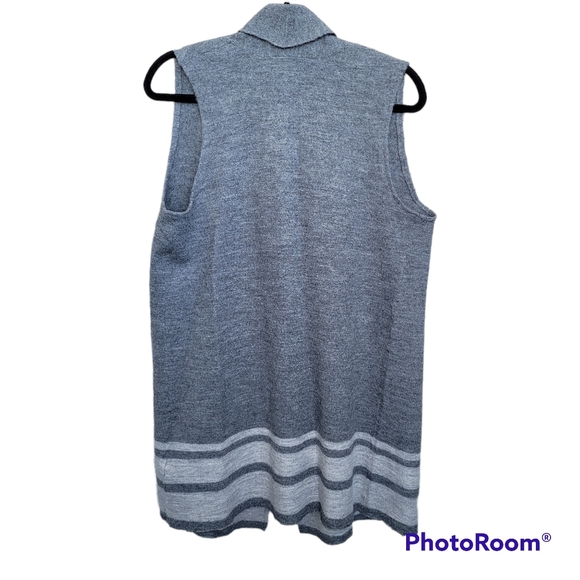 Nanette 100% Merino Wool Sleeveless Cardigan Sweater - Picture 3 of 6